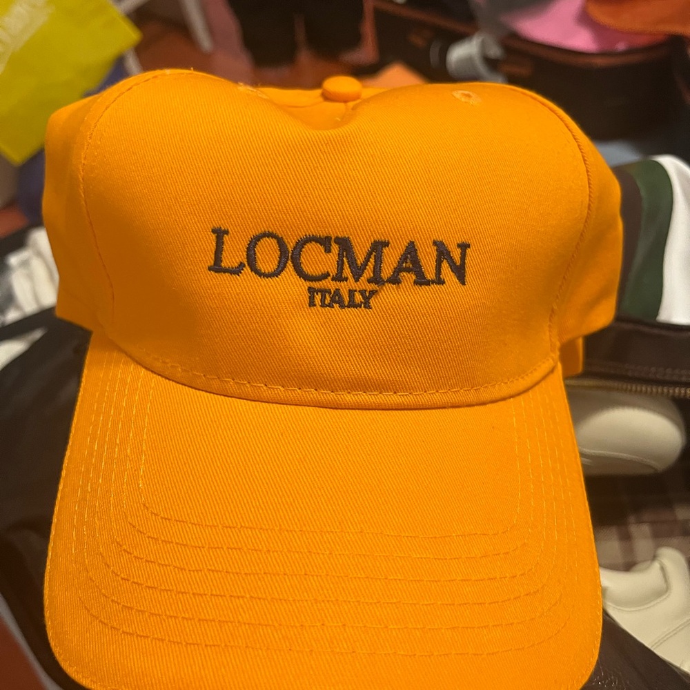 Locman Italian Baseball Cap. New made in Italy. Beautiful orange in color.